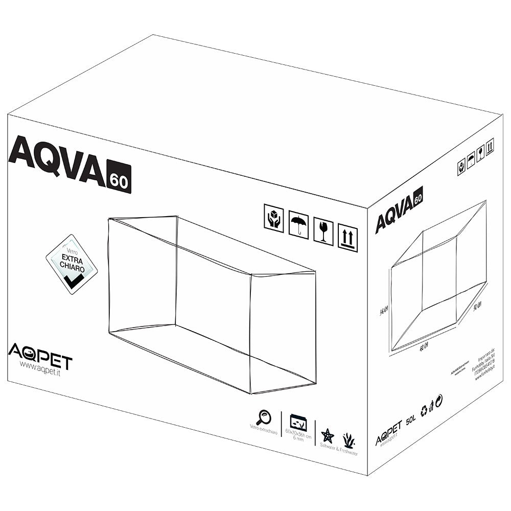 AQPET  Acquario aqua 60 in vetro extrachiaro